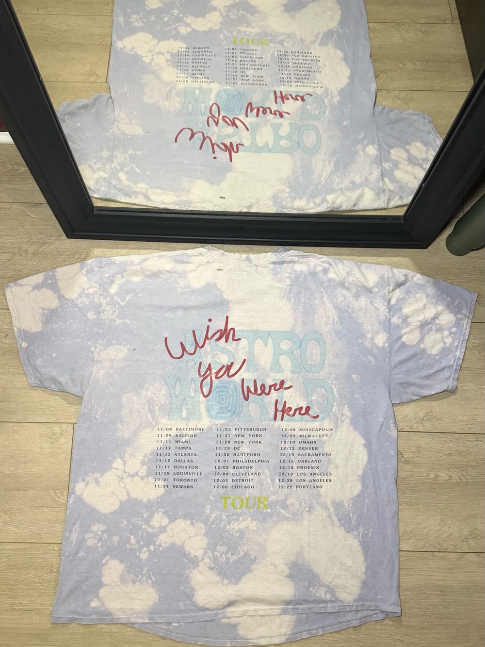 Travis Scott Astroworld Wish You Were Here Tie Dye Tour Merch Shirt